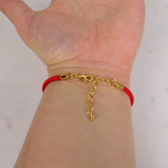 new! red string bracelet hamsa hand evil eye charm CZ adjustable protection gift - Picture 6 of 6
